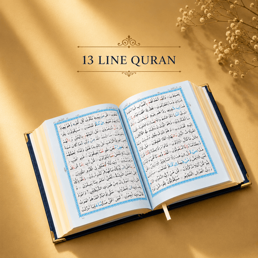 Blue Velvet Arabic Colour-Coded Quran Glossy Pages.