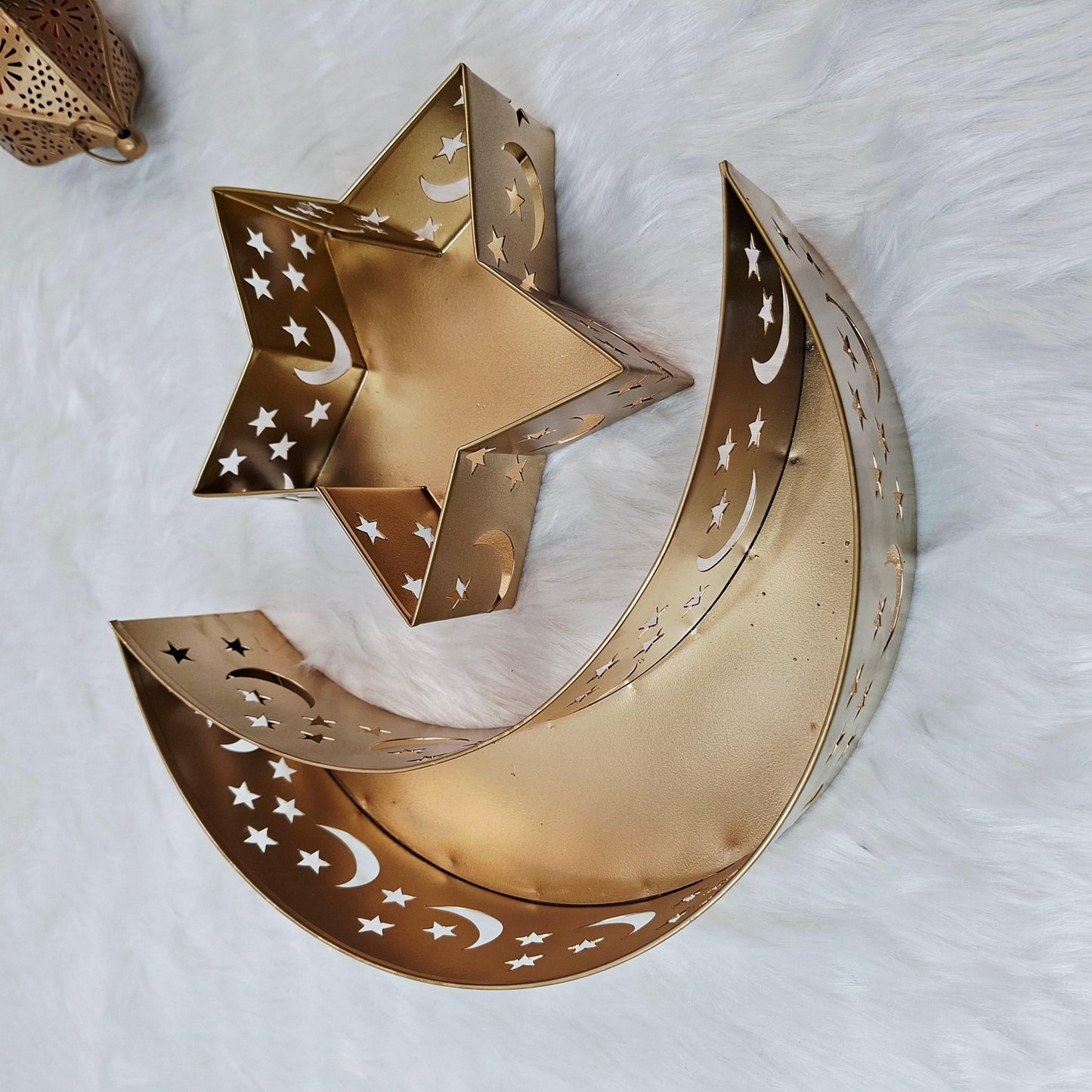 Eid Noor Crescent Tray with Sweets for Family.