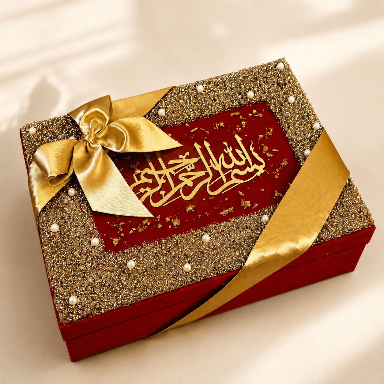 Red Couple Quran Hamper | Resin Islamic Gift Set for Couple.