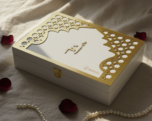 Velvet Covered Customisable Wedding Islamic Luxurious Quran Box – Handmade | Luxury Special Quran Storage Box