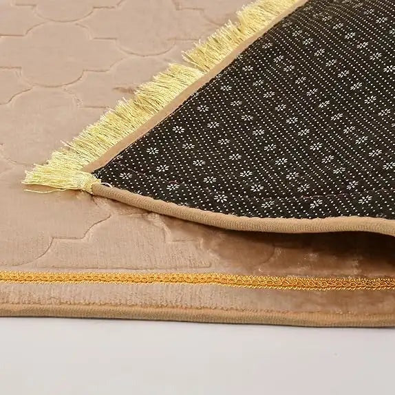 Thick Flannel Soft Prayer Mat for Muslim | Non-slip Ramadan Worship Embossed Carpet | Portable Prayer Floor Rug Gifts
