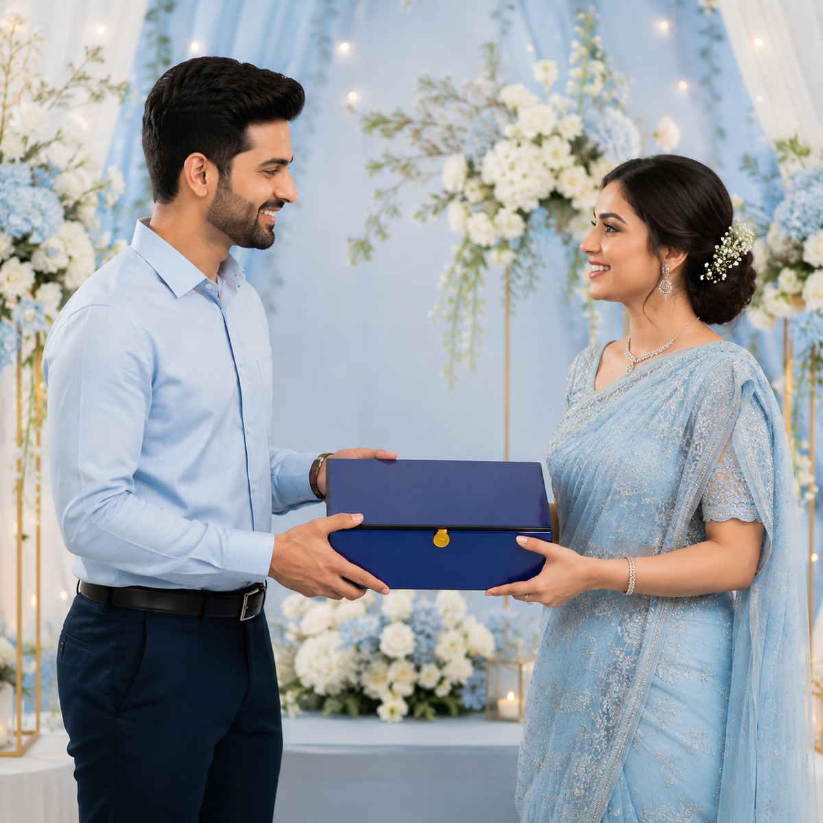 Premium Royal Blue Gift Box | Glass Gift Box.