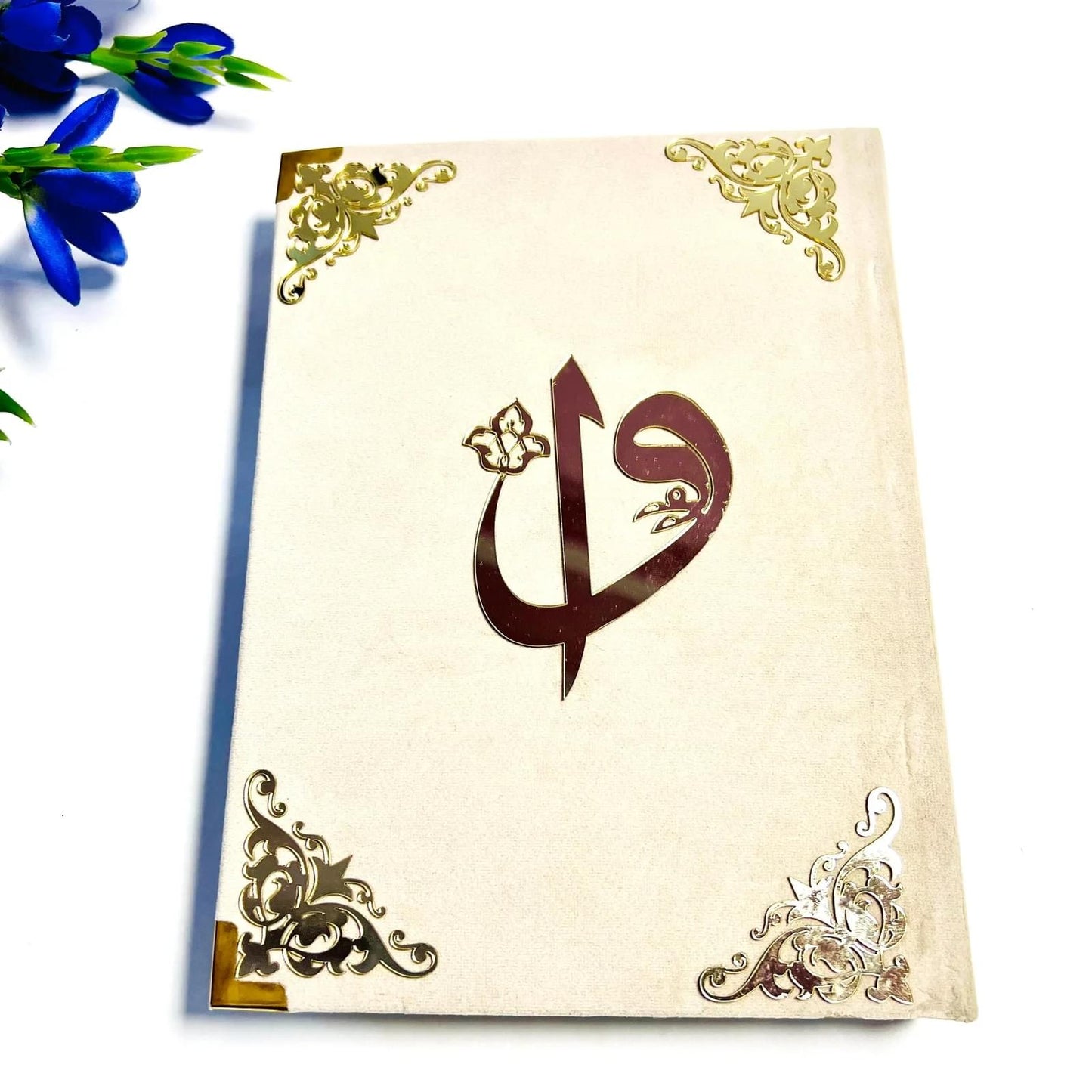 Personalised Qur'an-Al-Karim Velevt Cover with Acrylic Design| 13 Line Qur'an Colour Coded with Tajweed Rules Arabic.