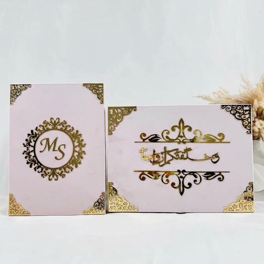 Premium Nikah Nama marriage certificate with Arabic calligraphy, durable quality paper, Islamic motifs, and elegant pen for Islamic wedding ceremonies.