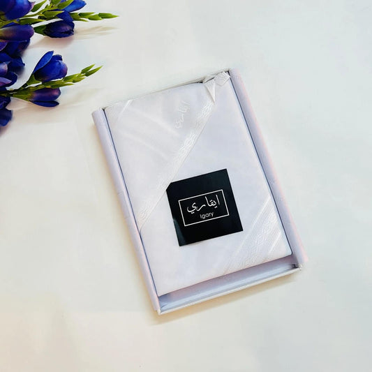 Arabic-style Shemagh scarf for men in pure white with premium weave.