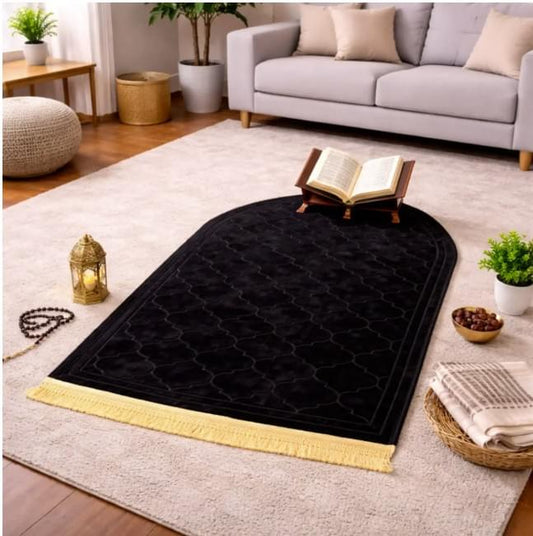 Black Dome Premium Janamaz with name.