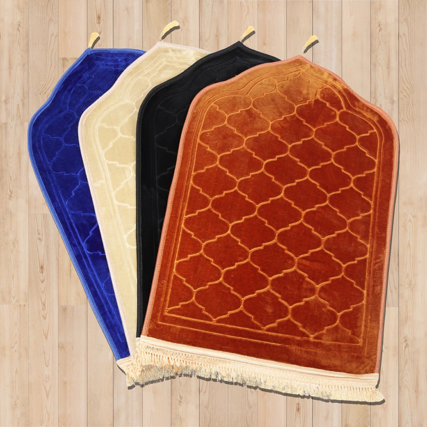 Personalized Luxury Couple Prayer Rug Set | 2 Prayer Mat Set with Heart Design | Islamic Wedding Gift | Nikah Gift for Muslim Couples