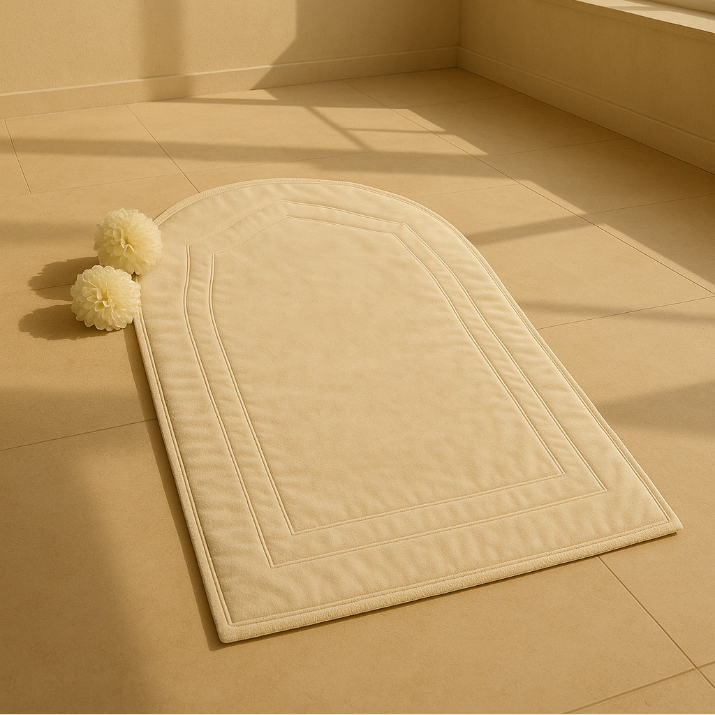 Premium Padded Thick Prayer Mat – Designed for Comfort, Support & Serenity Thickness 8MM | Pearl White