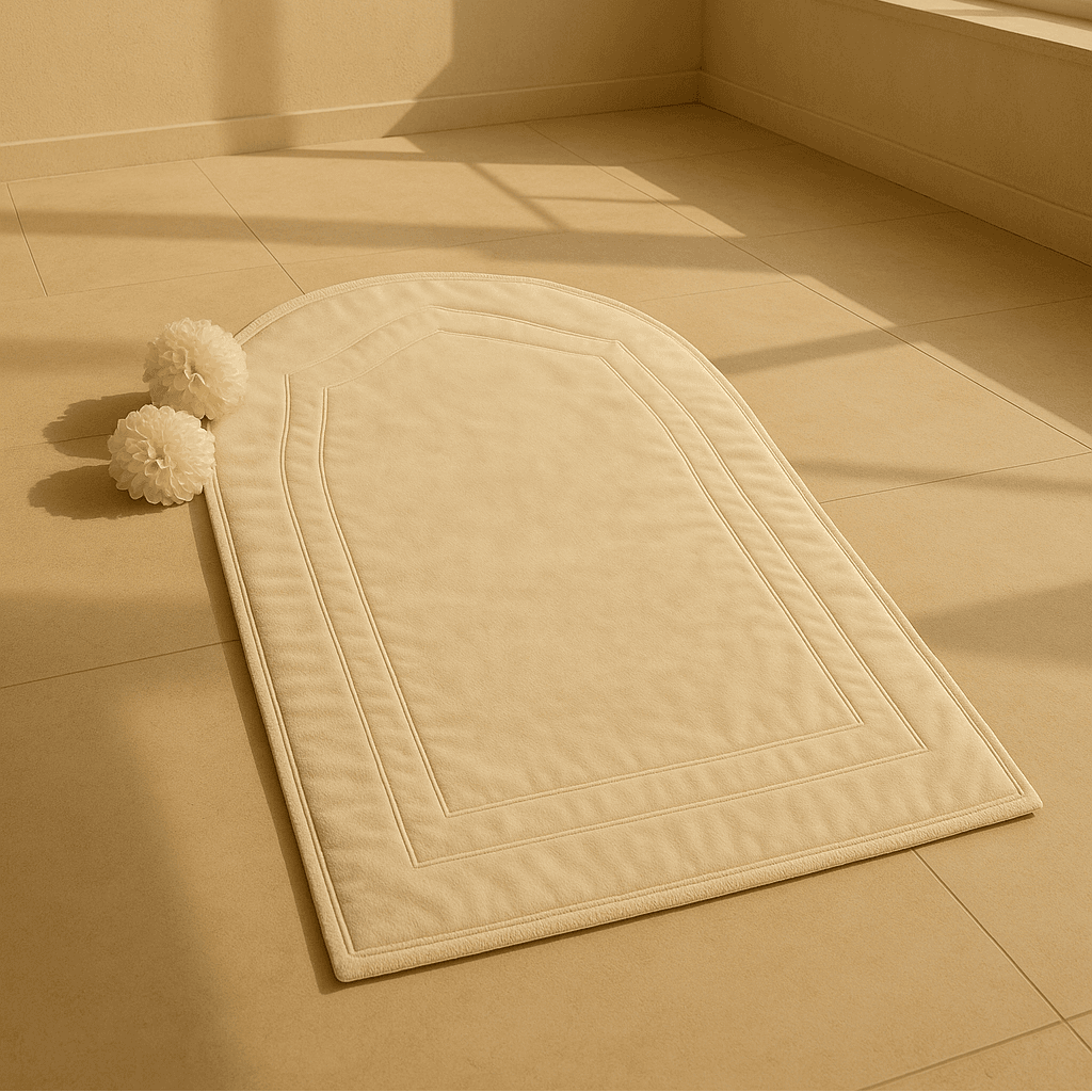 Premium Padded Thick Prayer Mat – Designed for Comfort, Support & Serenity Thickness 8MM | Pearl White.
