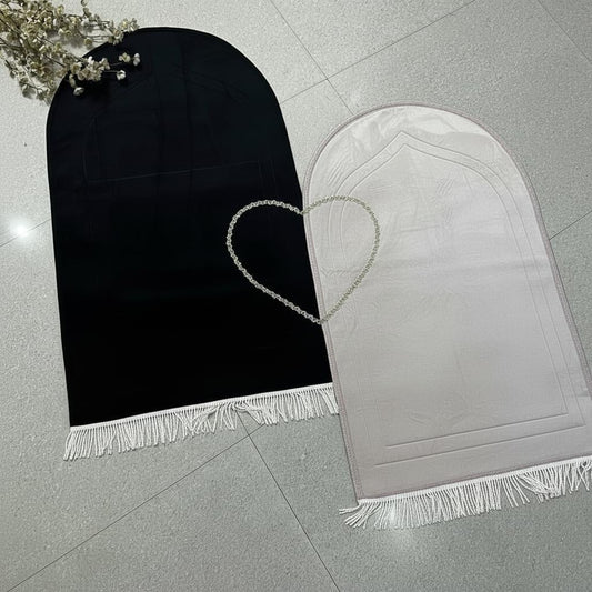 best couple prayer mat gift for wedding
islamic nikah gift prayer mat set for bride and groom
personalized couple janamaz set india
luxury muslim couple gift hamper with prayer mat
his and hers islamic prayer mat set online
premium velvet prayer mat couple gift