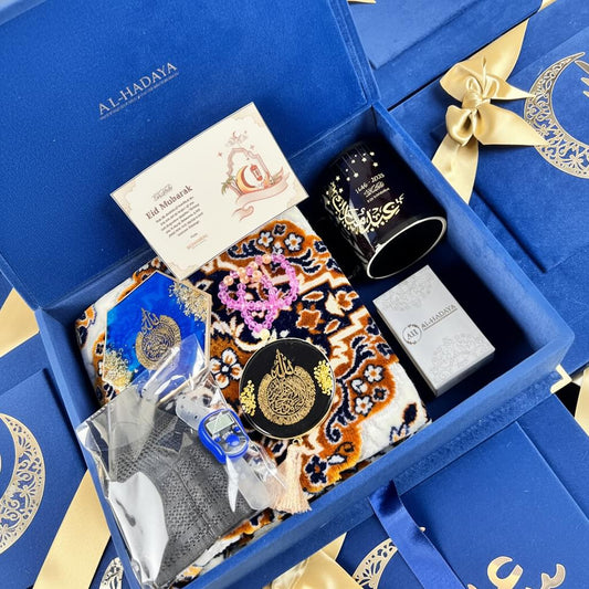 Corporate Eid Gift Hamper in Blue Theme Perfect for Clients and Employees.