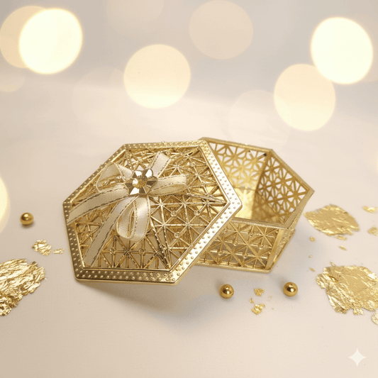 Nikah Favour & Baraati Return Gift Box – Premium Golden Gift Set.