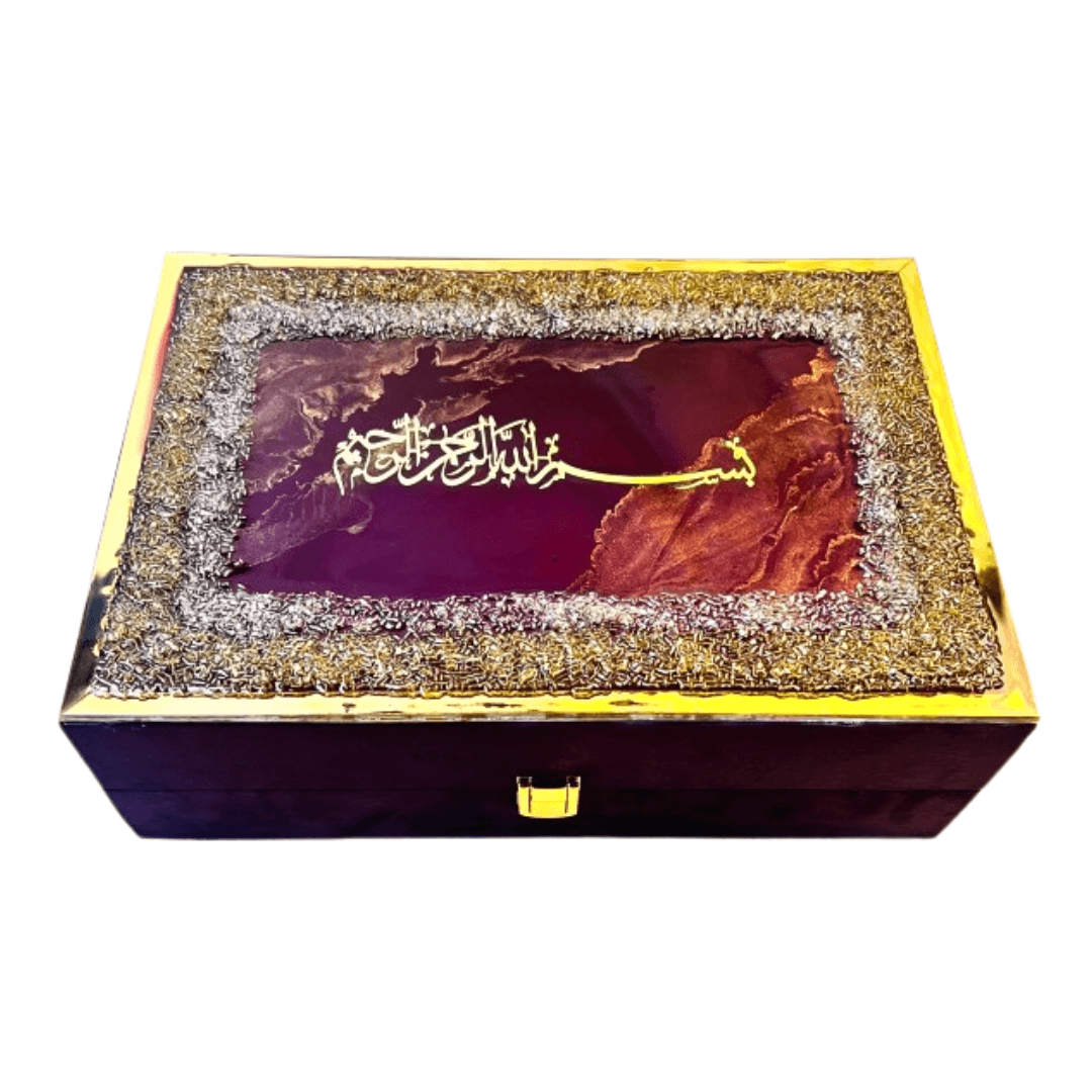 resin Islamic quran box with timeless design perfect for wedding gifts