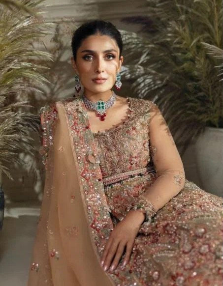 Formal embroidered Indian dress perfect for wedding guests and party occasions.