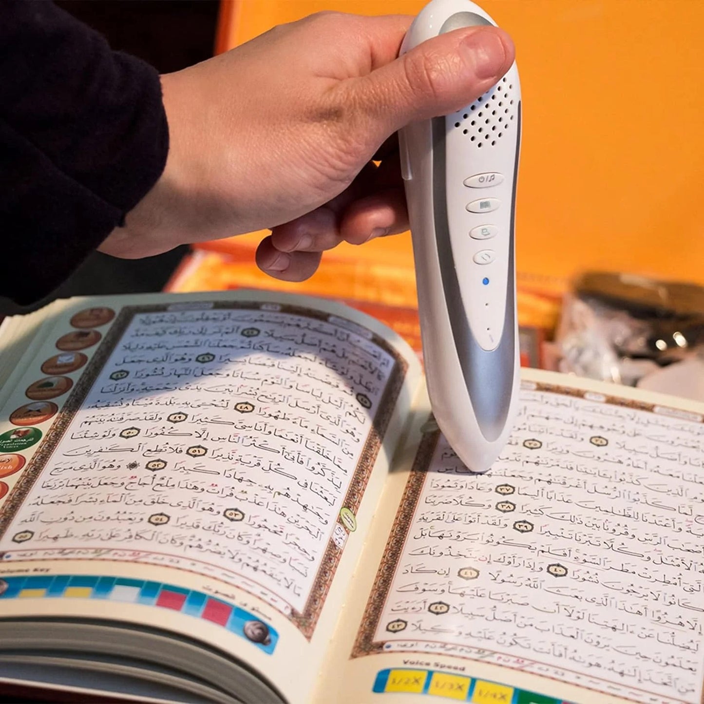 Quran digital learning set with pen, Tajweed Quran, and earphones