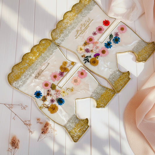 Premium Mixed Flower Resin Rehal – Handmade Quran Stand