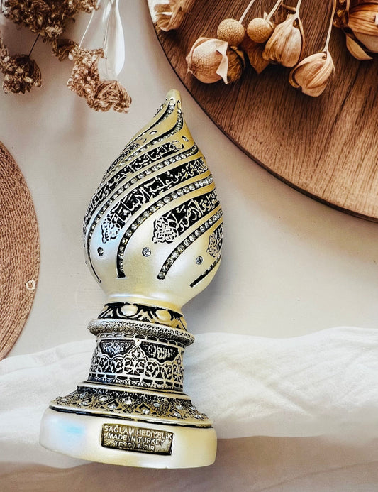 Turkish Imported Orignal | Ayatul Kursi Cone Figurine | Turkish Decor | Home Decore