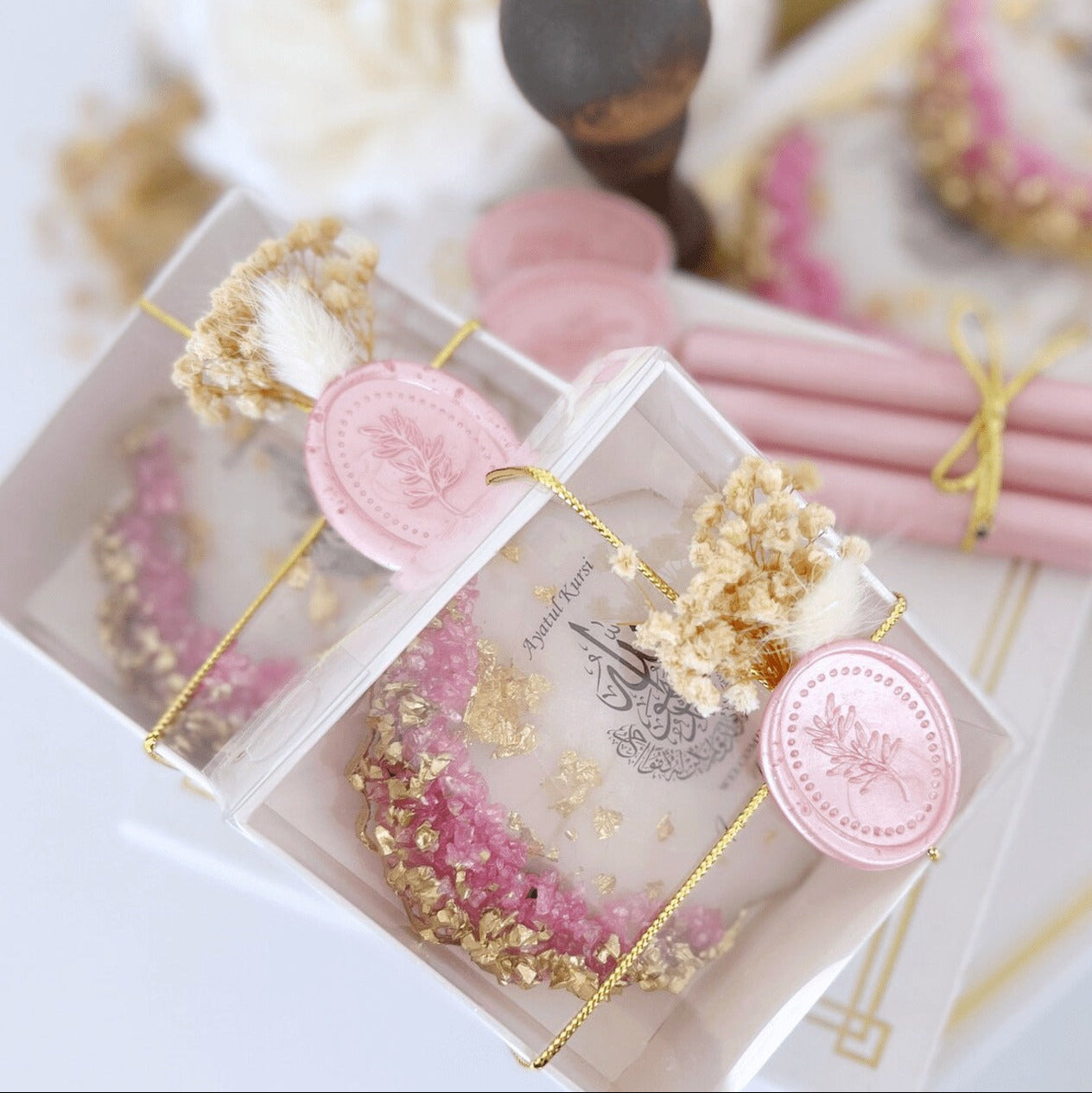 Unique Islamic wedding or baby shower magnet favors, epoxy finish