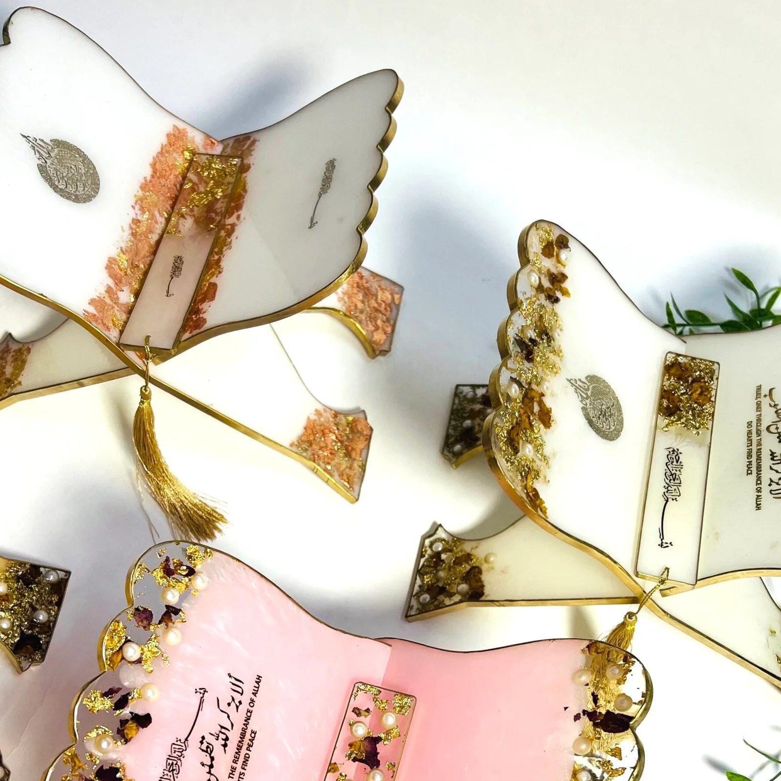 Resin Quran holder for prayer area or bookshelf – perfect Islamic gift idea.