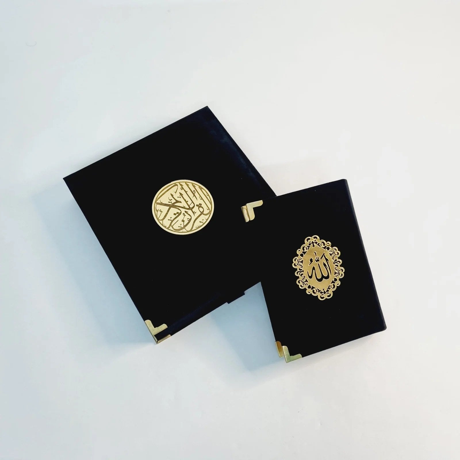 Royal Black Quran Gift Box for Men | Black Velvet Islamic Hamper with quran