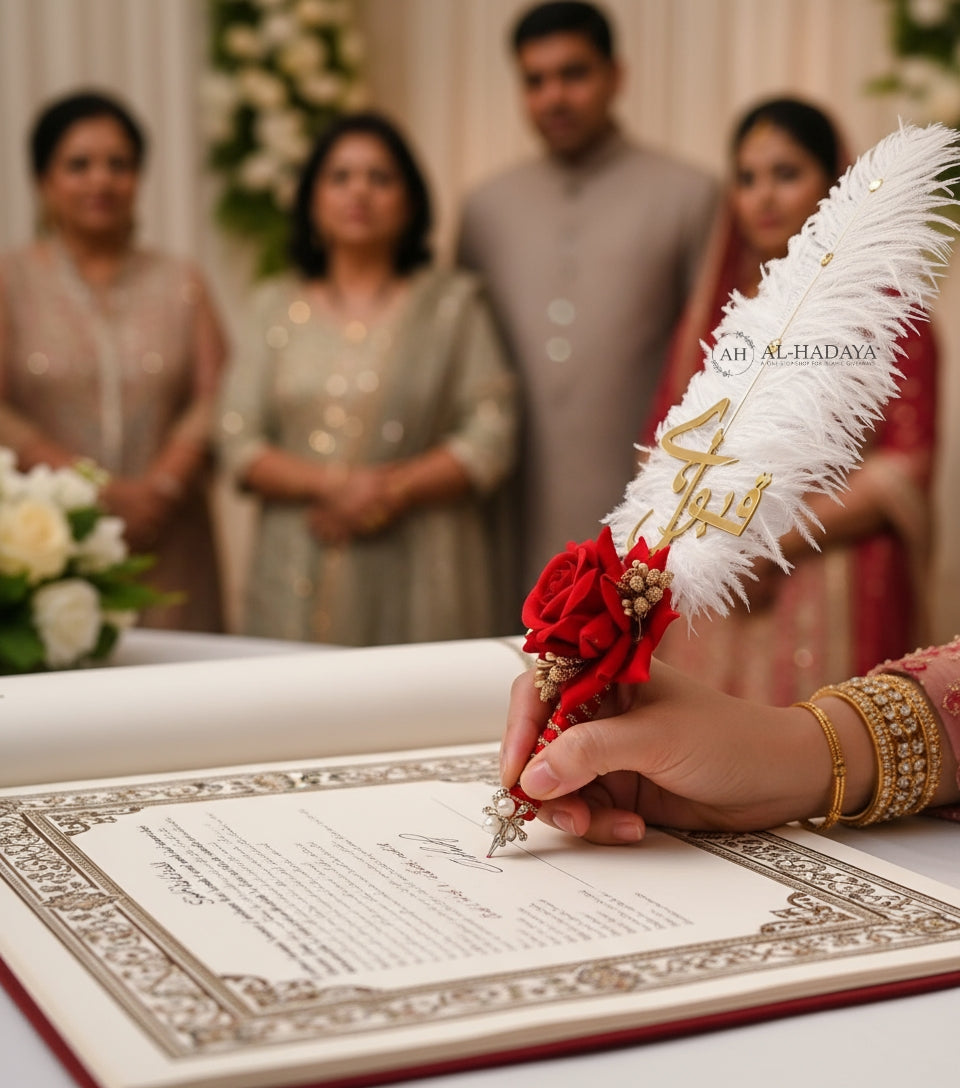 Nikah signature pen — perfect Islamic wedding gift and keepsake for couples.