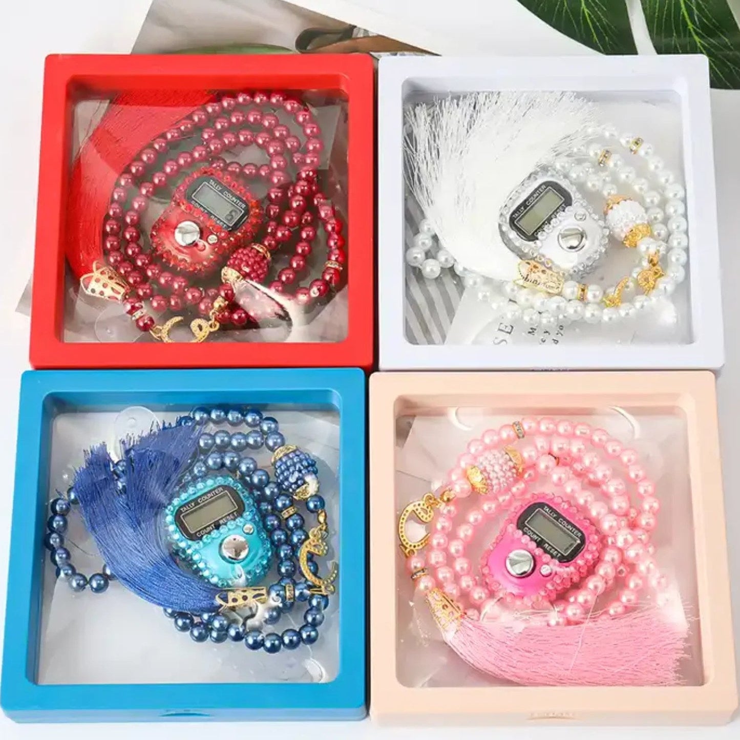 Al-Hadaya Islamic Favor Gift Set – different colours of Tasbeeh with Visible Gift Box