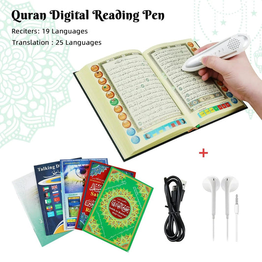 Digital Quran reading pen with translation and rechargeable battery