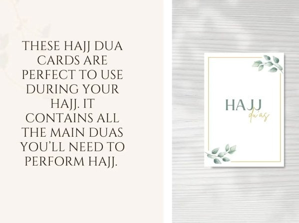 Hajj Dua Cards, Hajj Duas Physical Cards, Duas For Hajj, Hajj Flashcards, Hajj Duas PDF| Total of 32 cards.
