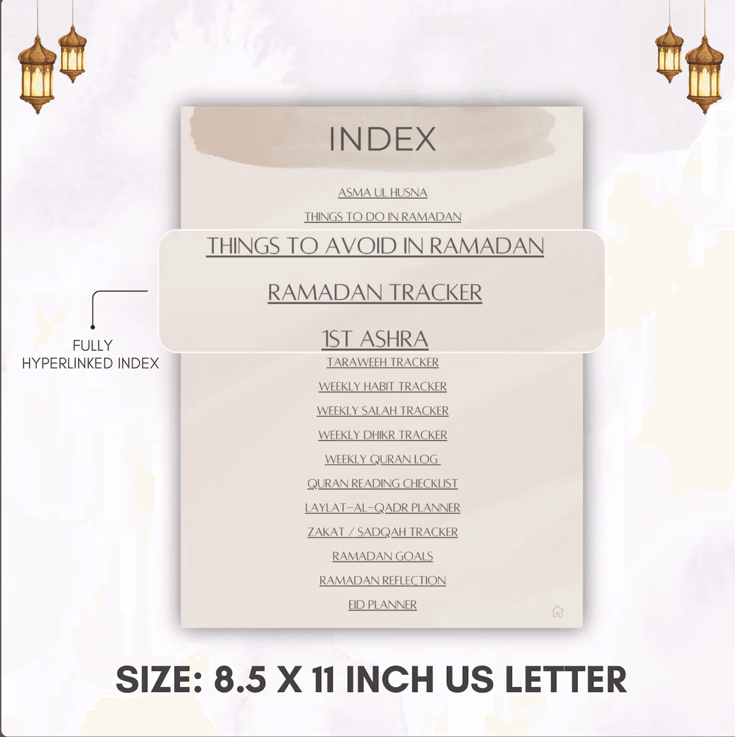 Ramadan Planner 2026, 30 Days Planner, Digital Download Only.