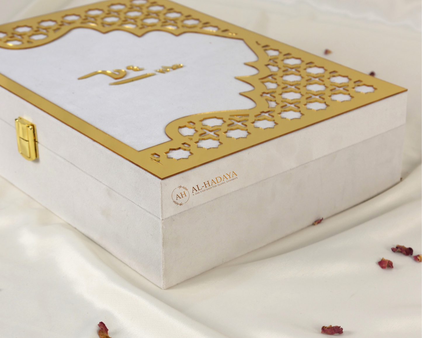 Velvet Covered Customisable Wedding Islamic Luxurious Quran Box – Handmade | Luxury Special Quran Storage Box