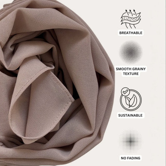 Beige Premium Chiffon Hijab