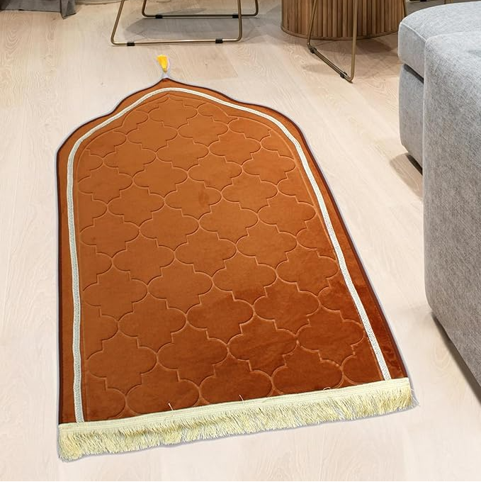 china dome shape brown velvet prayer mat