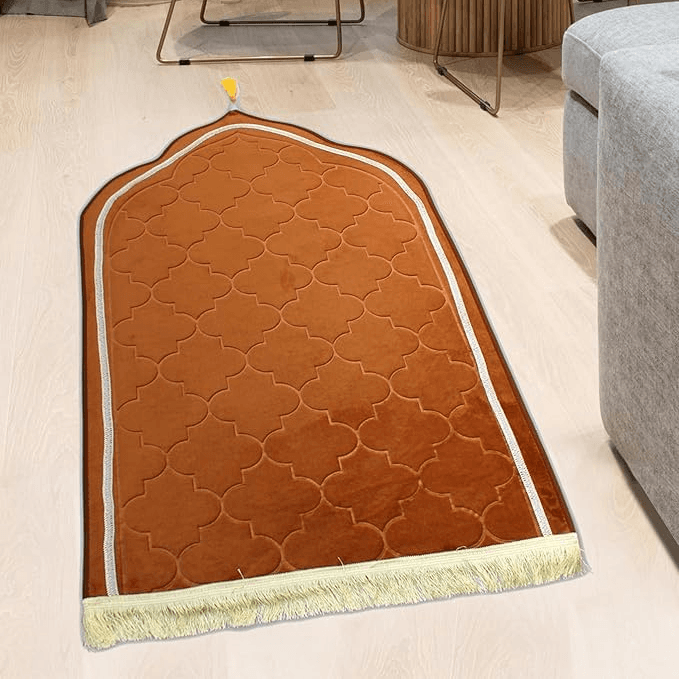 china dome shape brown velvet prayer mat
