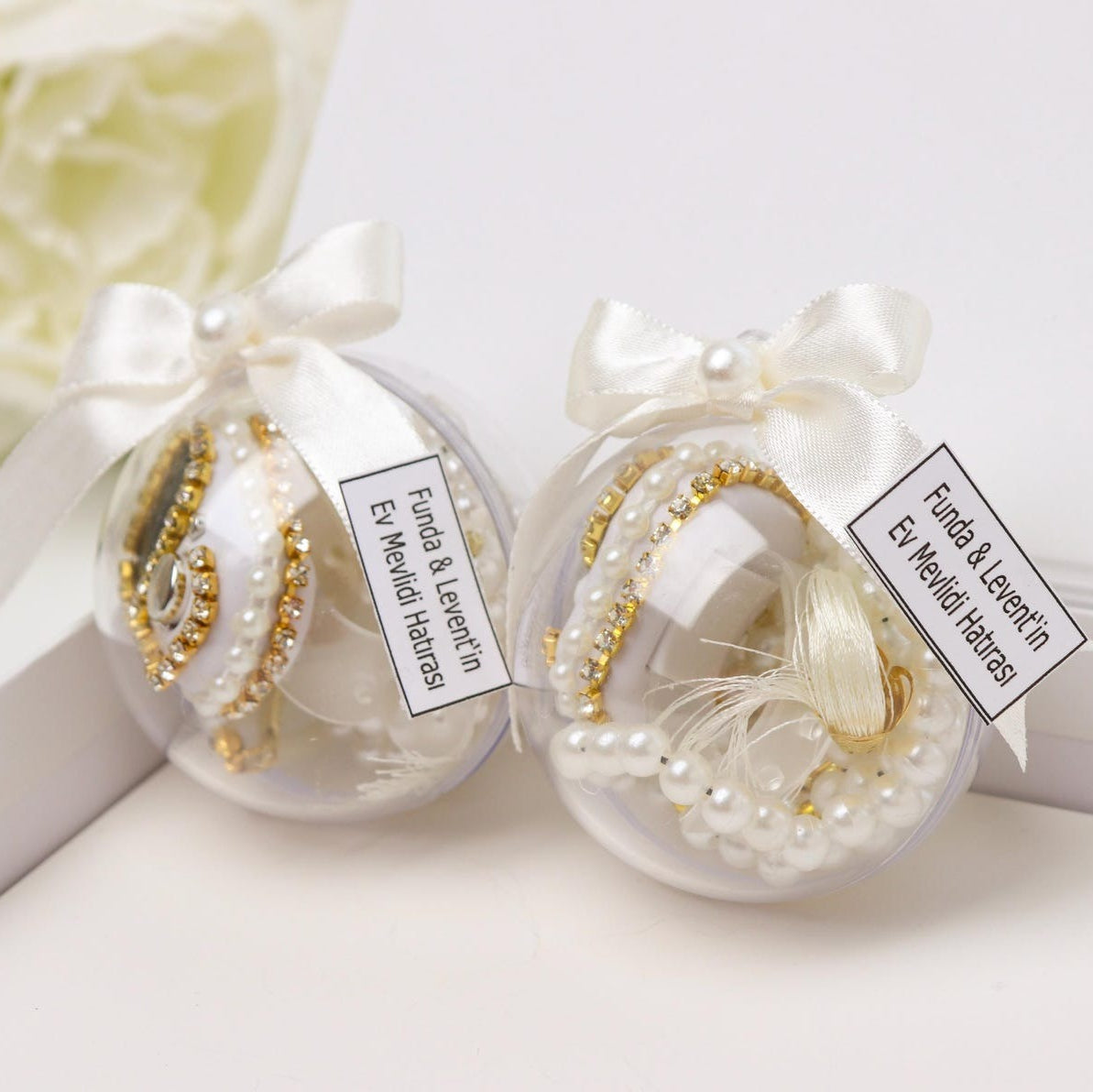 Digital Tasbih Set: Pearl Prayer Beads, Muslim Wedding Favor, Islamic Gifts, Ramadan, Eid