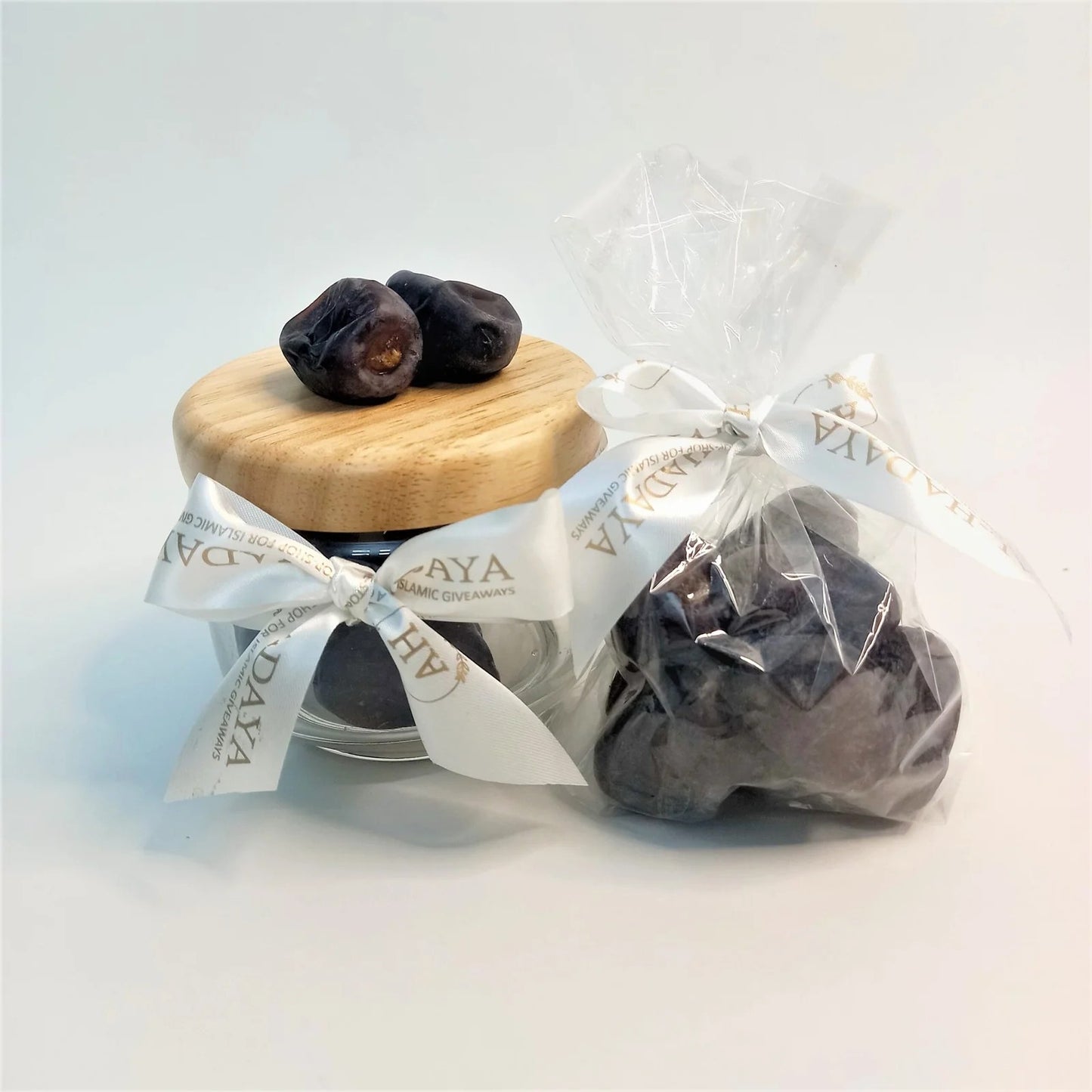 fresh original dates in wooden glass jar