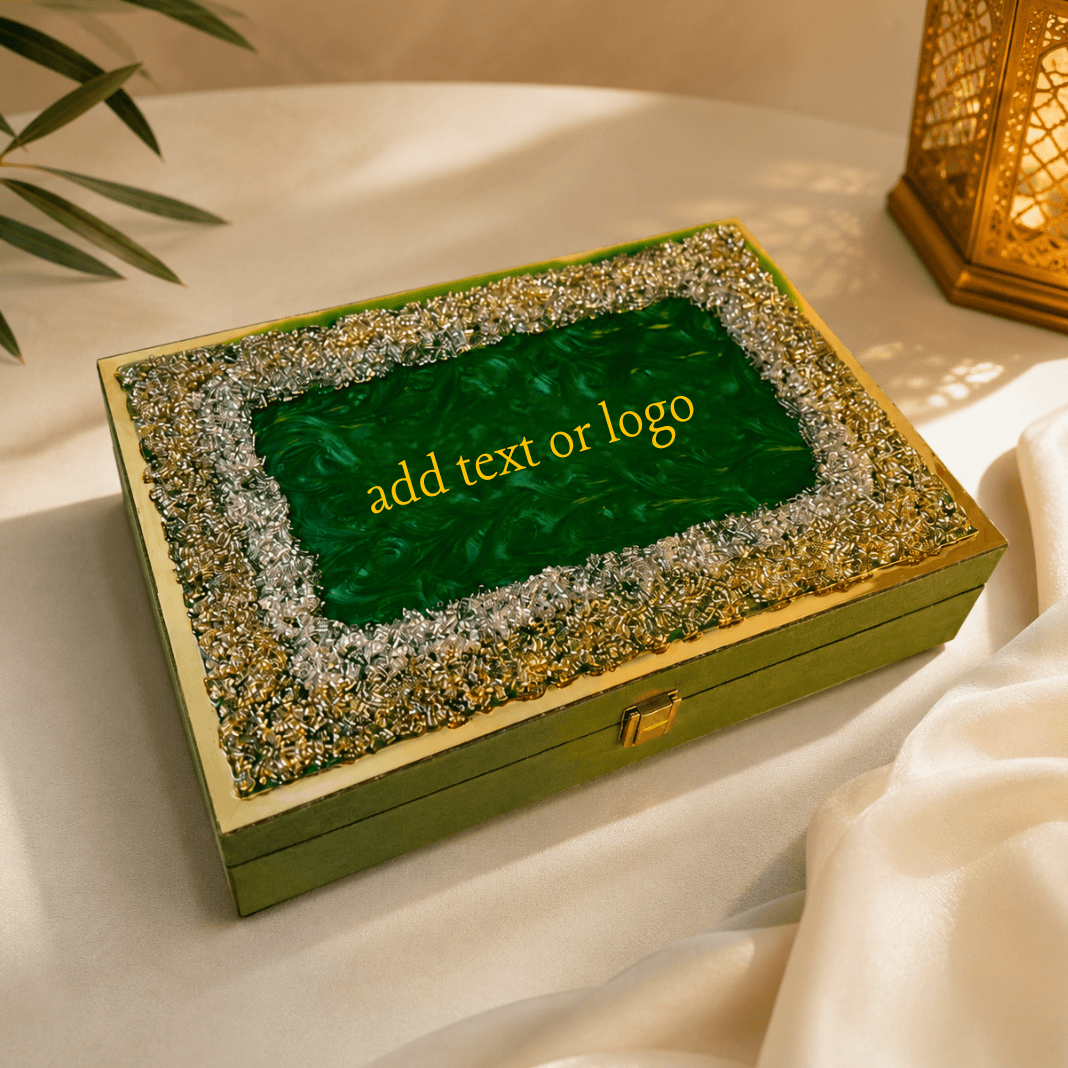 Premium Green Resin Gift Box | Luxury Keepsake Gift Box.
