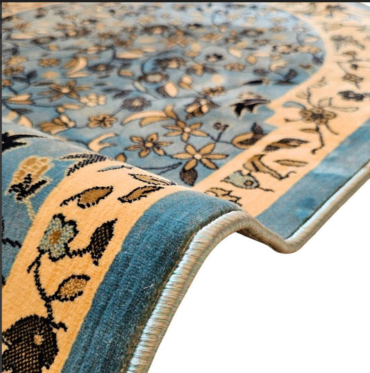 Ravza Patterned Woven Prayer Rug – Premium Soft Weave Design.
