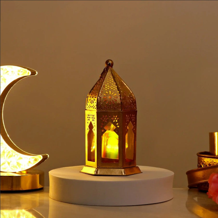 Golden Glow Ramadan Lantern (6" inches)