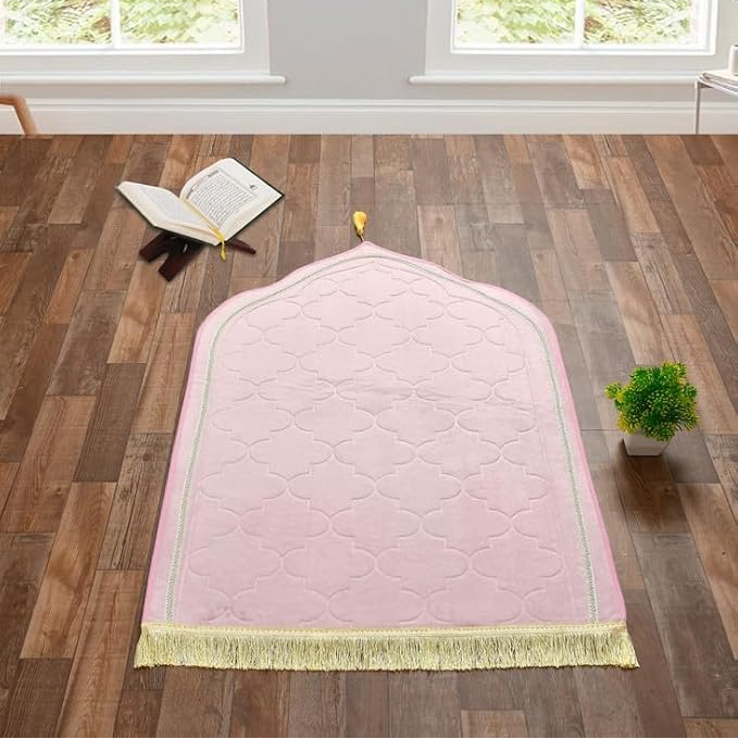China dome shape maroon velvet prayer mat