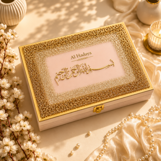 Pink Elegance Barkat-e-Jariyah Resin Quran Hamper | Quran Gift Set