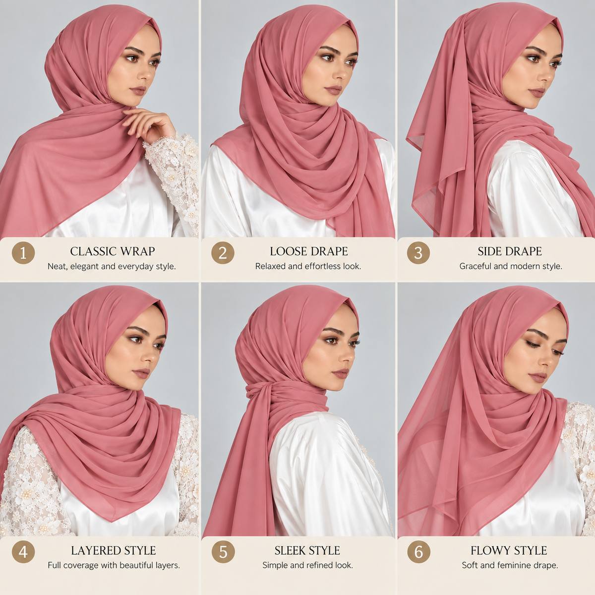 Dusty Rose Premium Chiffon Hijab