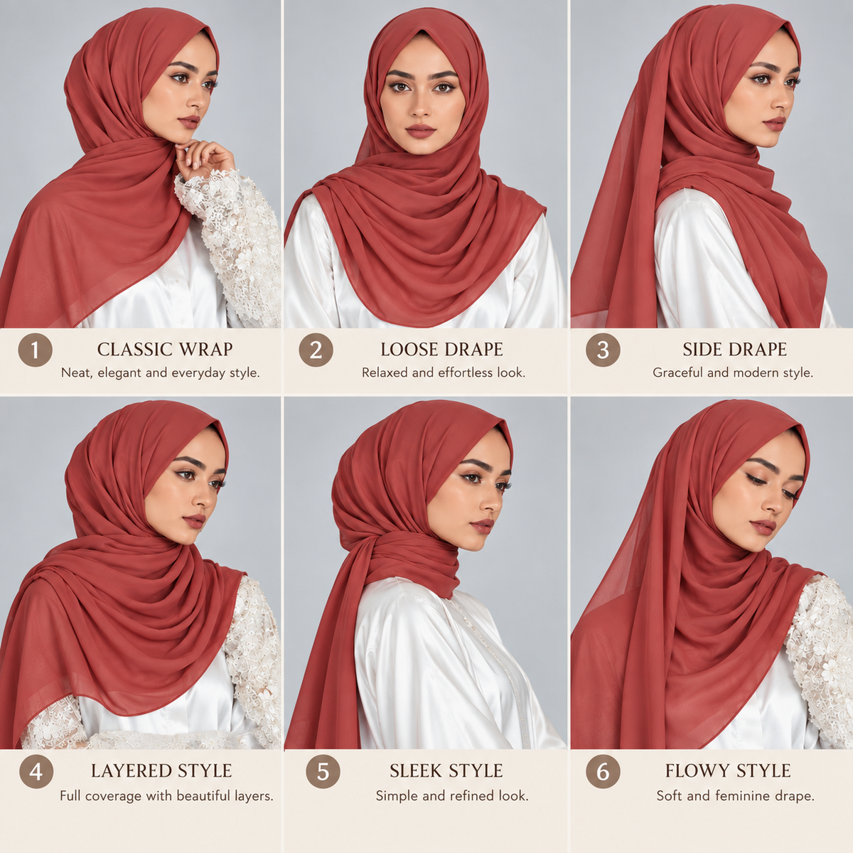 Premium Rosewood Hijab | Elegant Modest Headscarf for Women