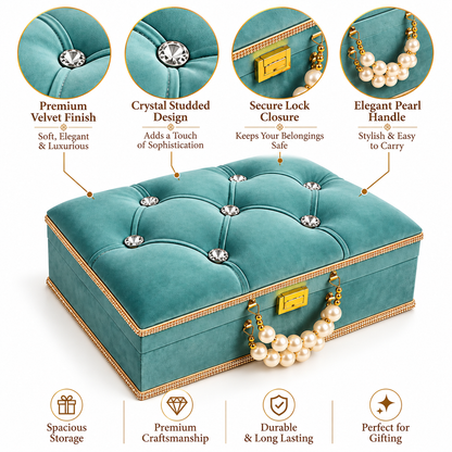 Premium Diamond tufted Gift Box | Luxury Gift Box | Colour Torqoise