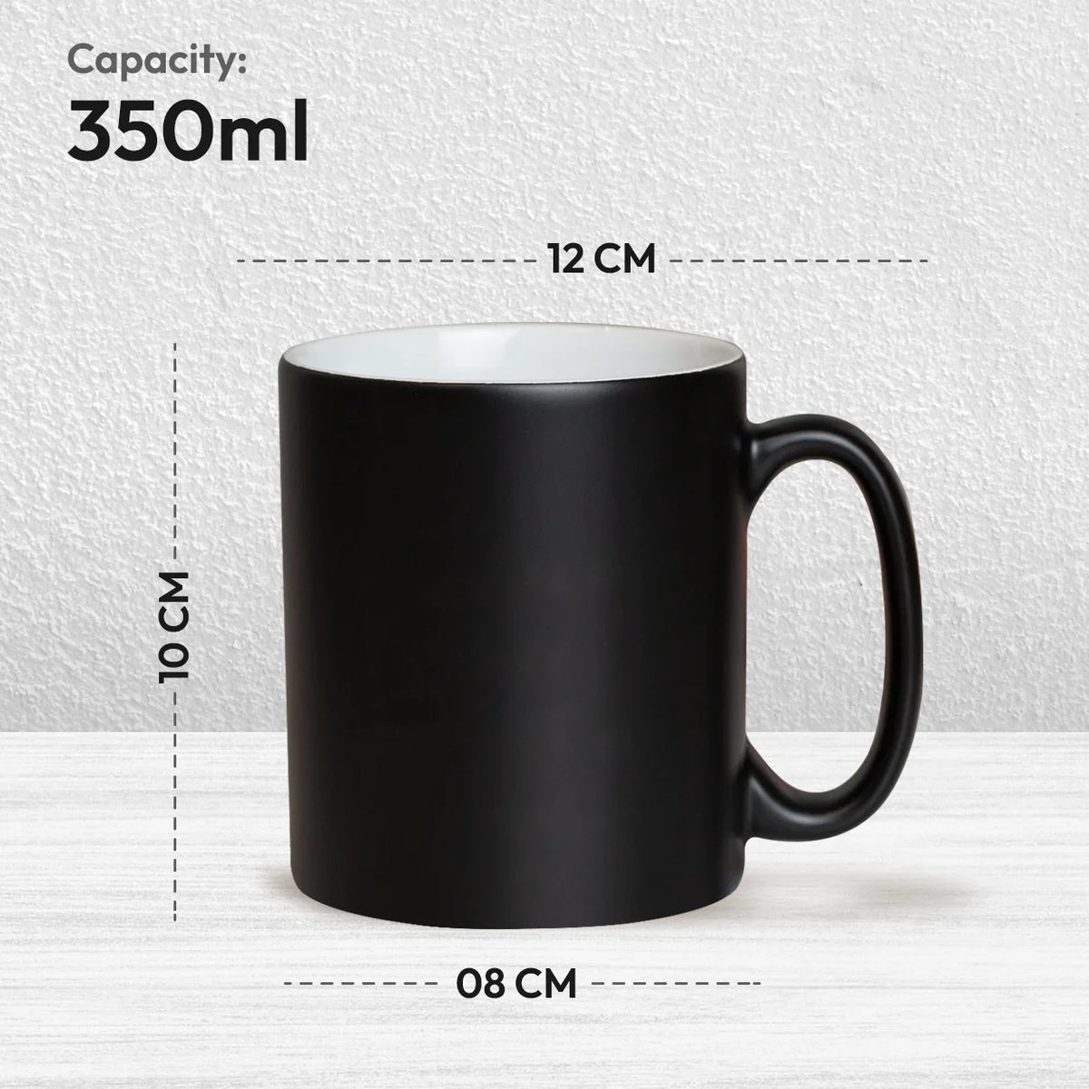 Personalized Matte Black Ceramic Birthday Mug 350ml with Custom Photo and Name Print 1