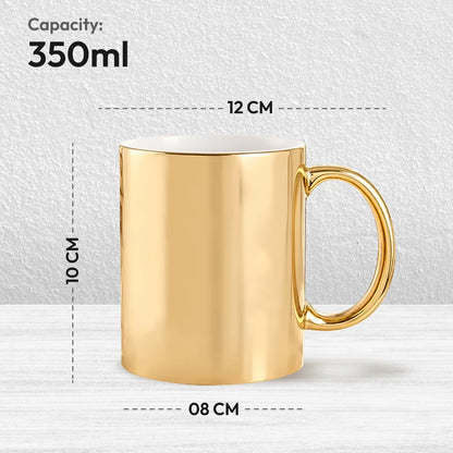 Personalized Metallic Gold Ceramic Birthday Mug with Black Typography and Custom Name 4