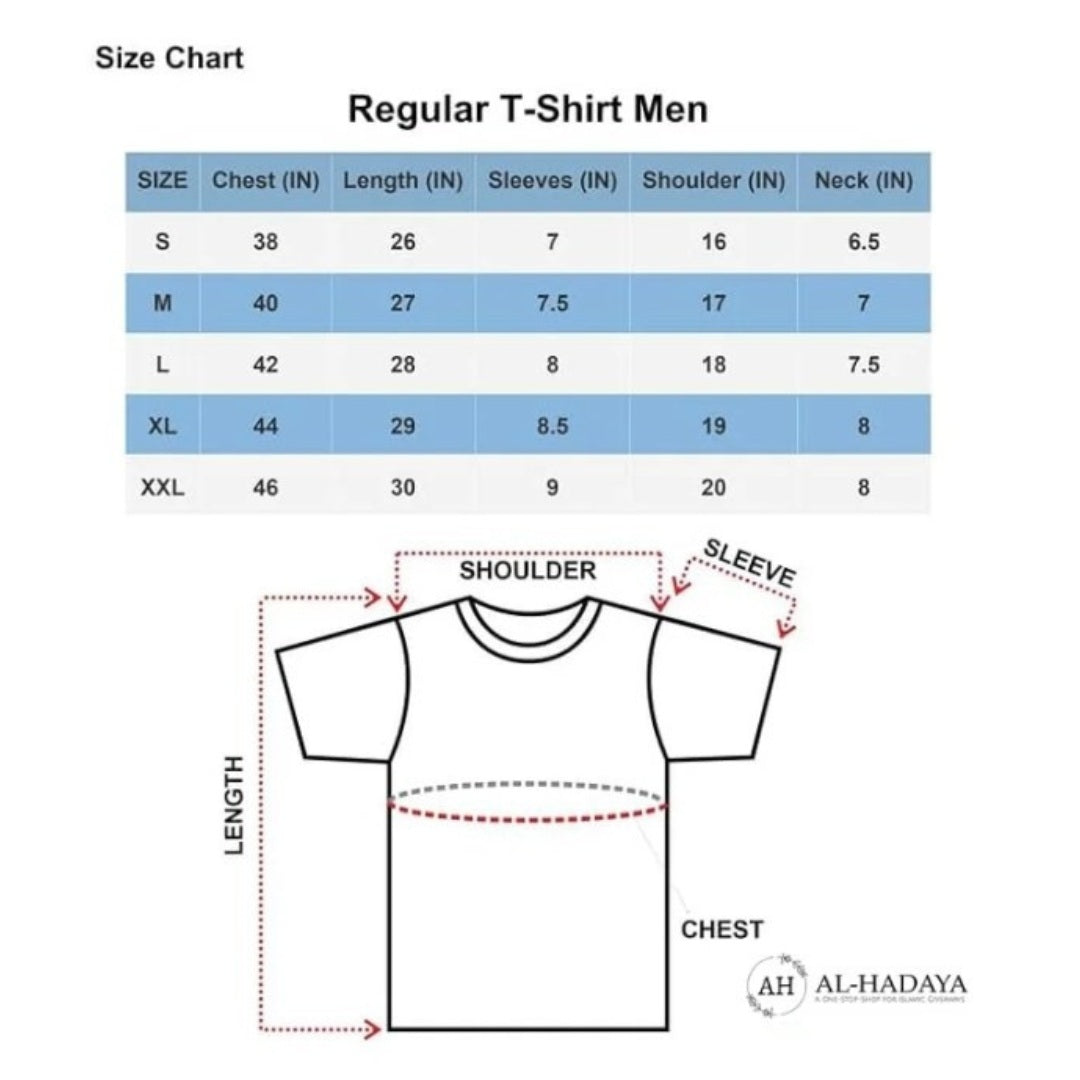Islamic T-shirt 'Reward Is Greater Than The Test' Self Design Round Neck Half Sleeves White T-shirt for Men