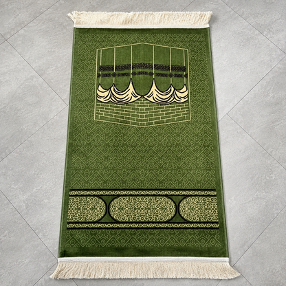 Green Turkish Janemaz – Premium Kaba Design Prayer Mat