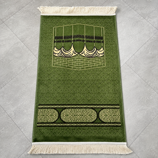 Green Turkish Janemaz – Premium Kaba Design Prayer Mat