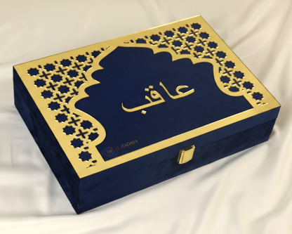 Velvet Covered Customisable Wedding Islamic Luxurious Quran Box – Handmade | Luxury Special Quran Storage Box