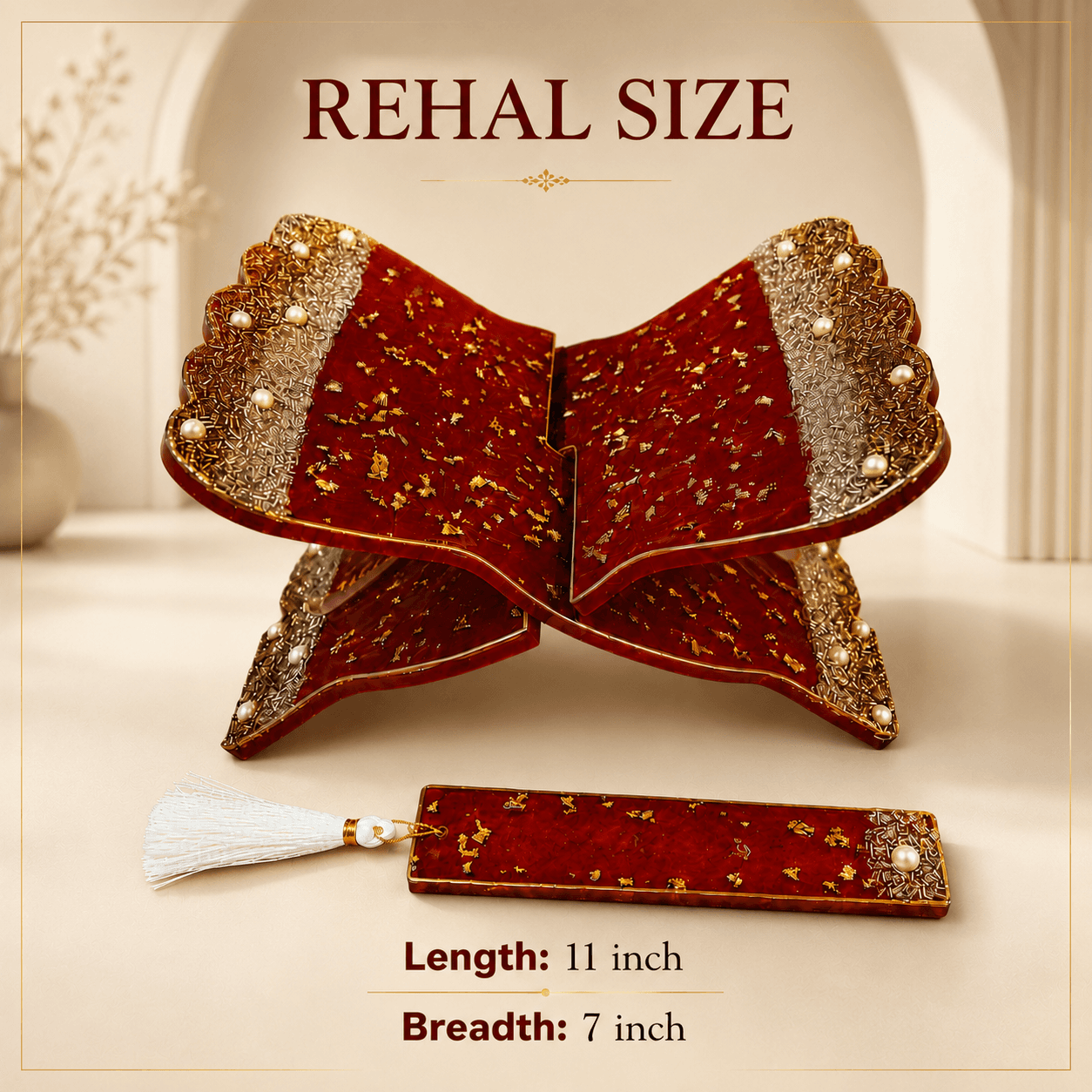 Red Couple Quran Hamper | Resin Islamic Gift Set for Couple.